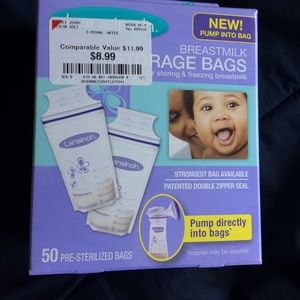 Breast milk storage bags